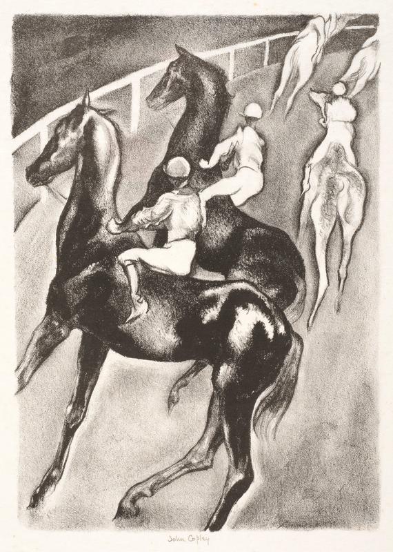 Horses turning into the canter