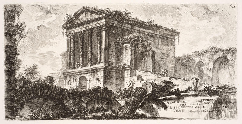 Tempio di Clitumno tra Foligno e Spoletti ... (Temple of Clitumnus between Foligno and Spoleto ...) by Giovanni Battista Piranesi