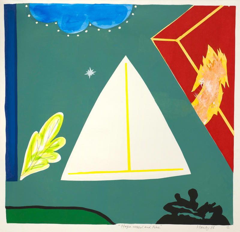 Hope vessel and fire by Pat Hanly