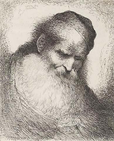 Bearded Old Man with His Head Leaning Forward by Giovanni Castiglione