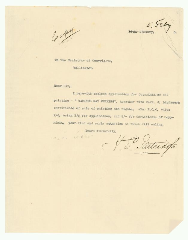 [Correspondence regarding copyright request for Wahines Mat Weaving]