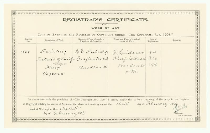 [Copyright Certificate] Painting Portrait of Chieftainess Rangi Topeora