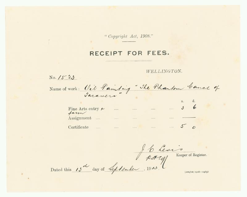 [Copyright registry receipt for fees, 1913]