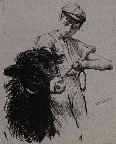 Study of a Boy with a calf