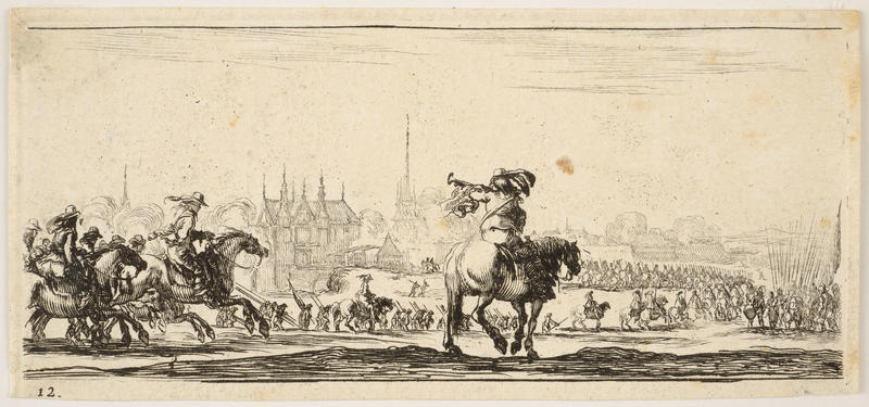 Troops in a Line to Enter a Town by Stefano Della Bella